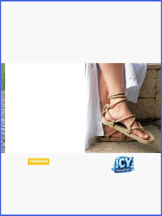 Handmade Adjustable Rope Sandals - Machine Washable Vegan-Friendly main image 6